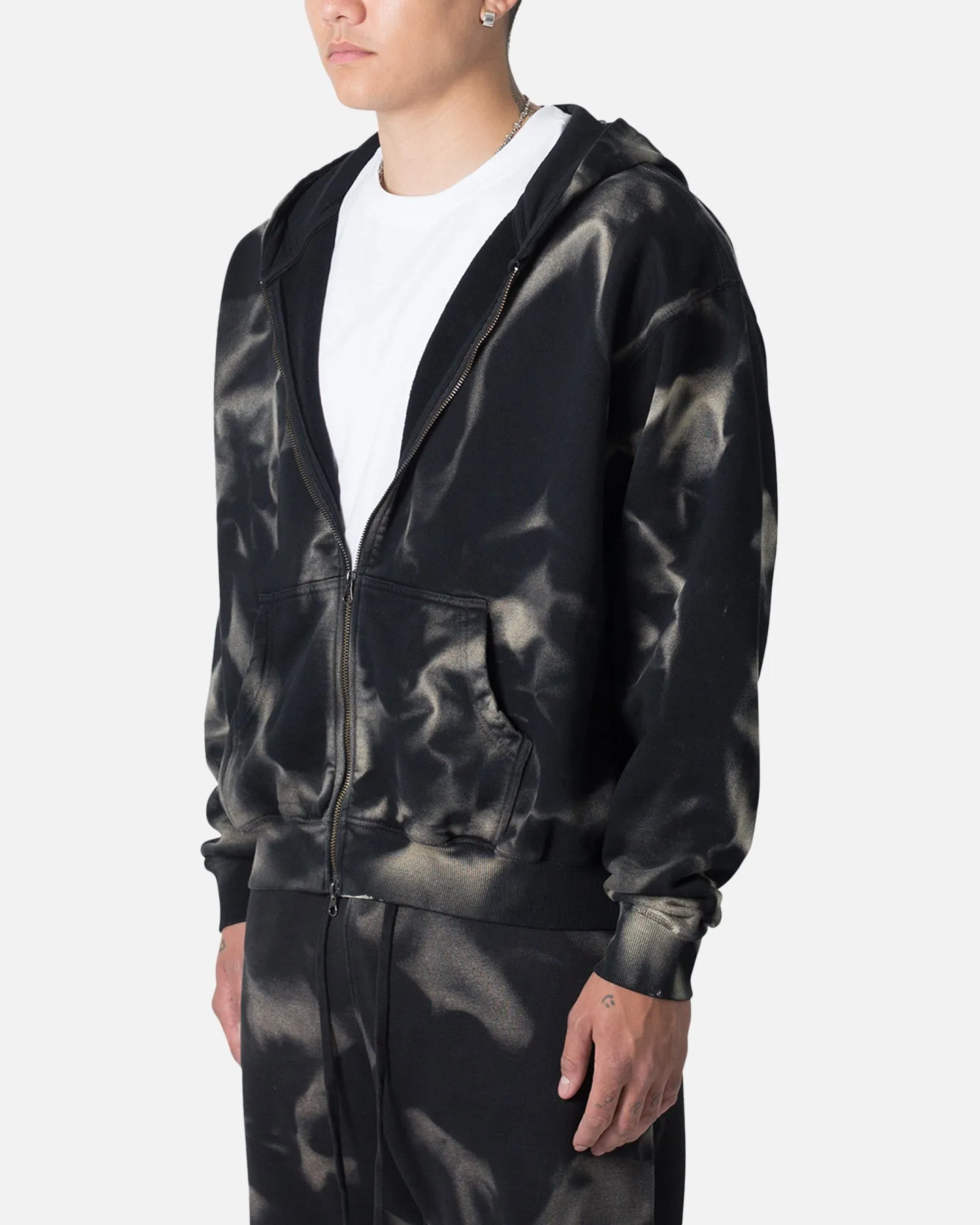 MNML Sun Burned Zip Up Hoodie Washed Black sold by Culture Kings product image thumbnail 2