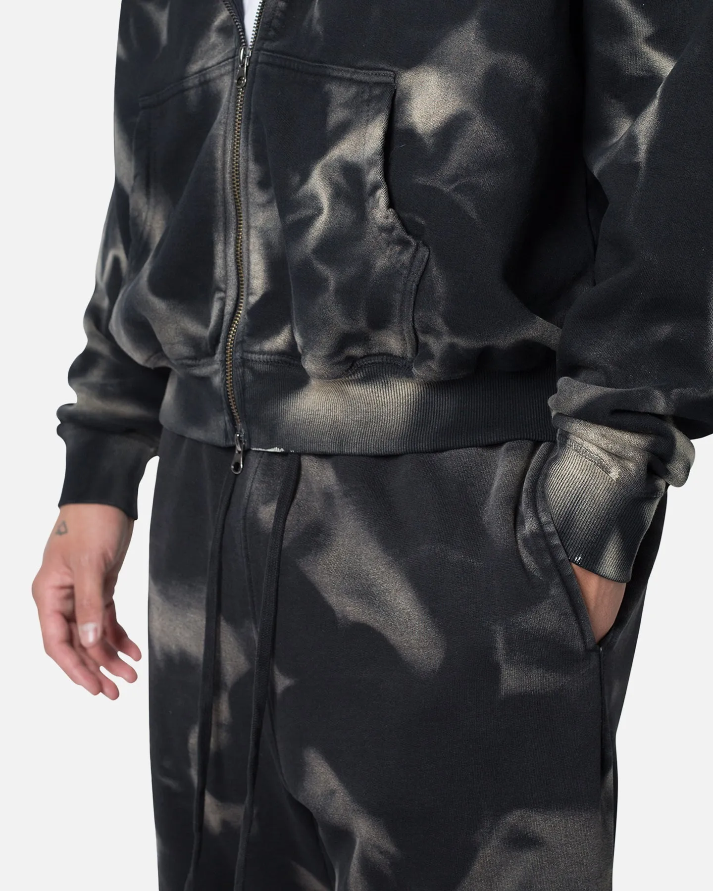 MNML Sun Burned Zip Up Hoodie Washed Black sold by Culture Kings product image thumbnail 5