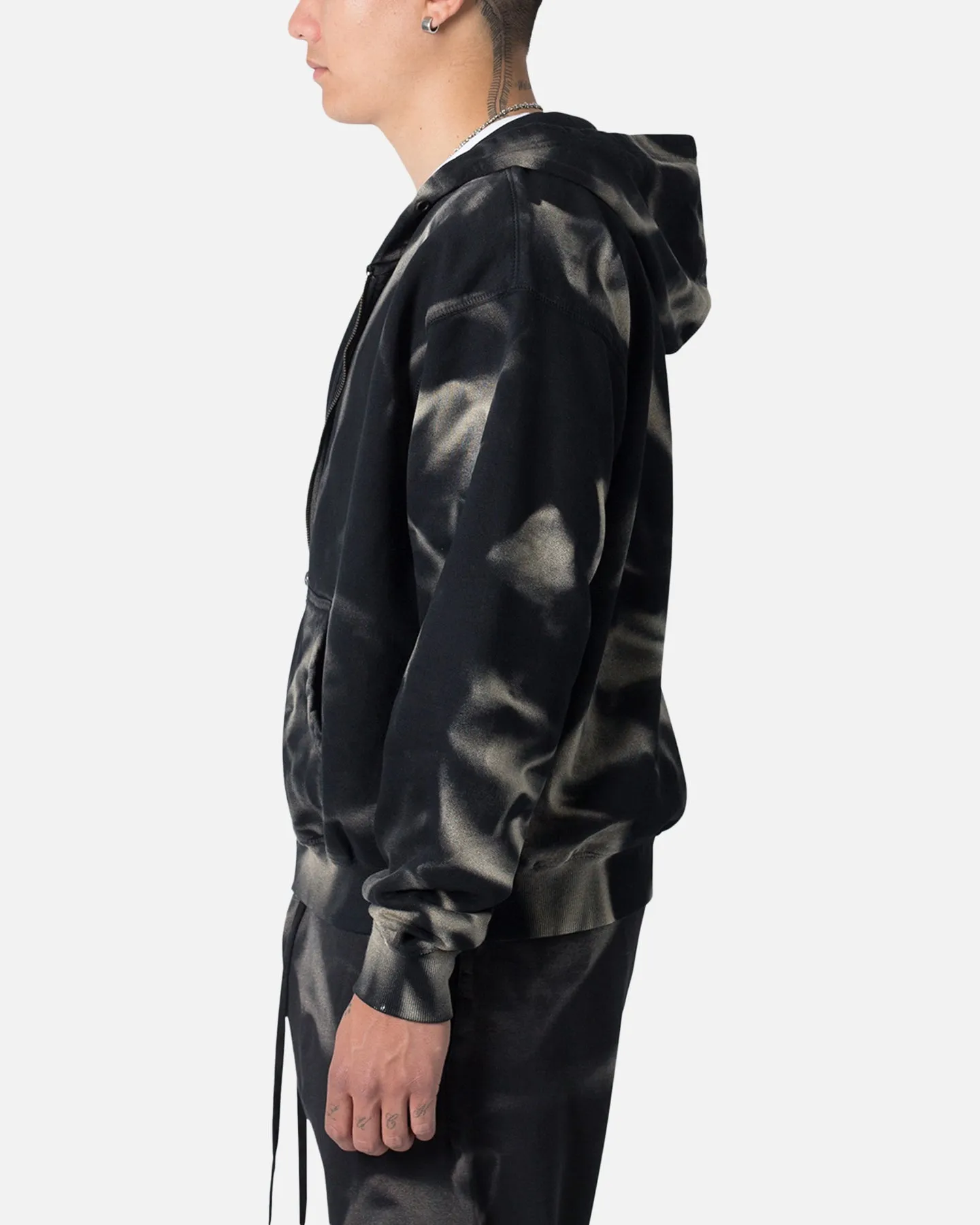 MNML Sun Burned Zip Up Hoodie Washed Black sold by Culture Kings product image thumbnail 3