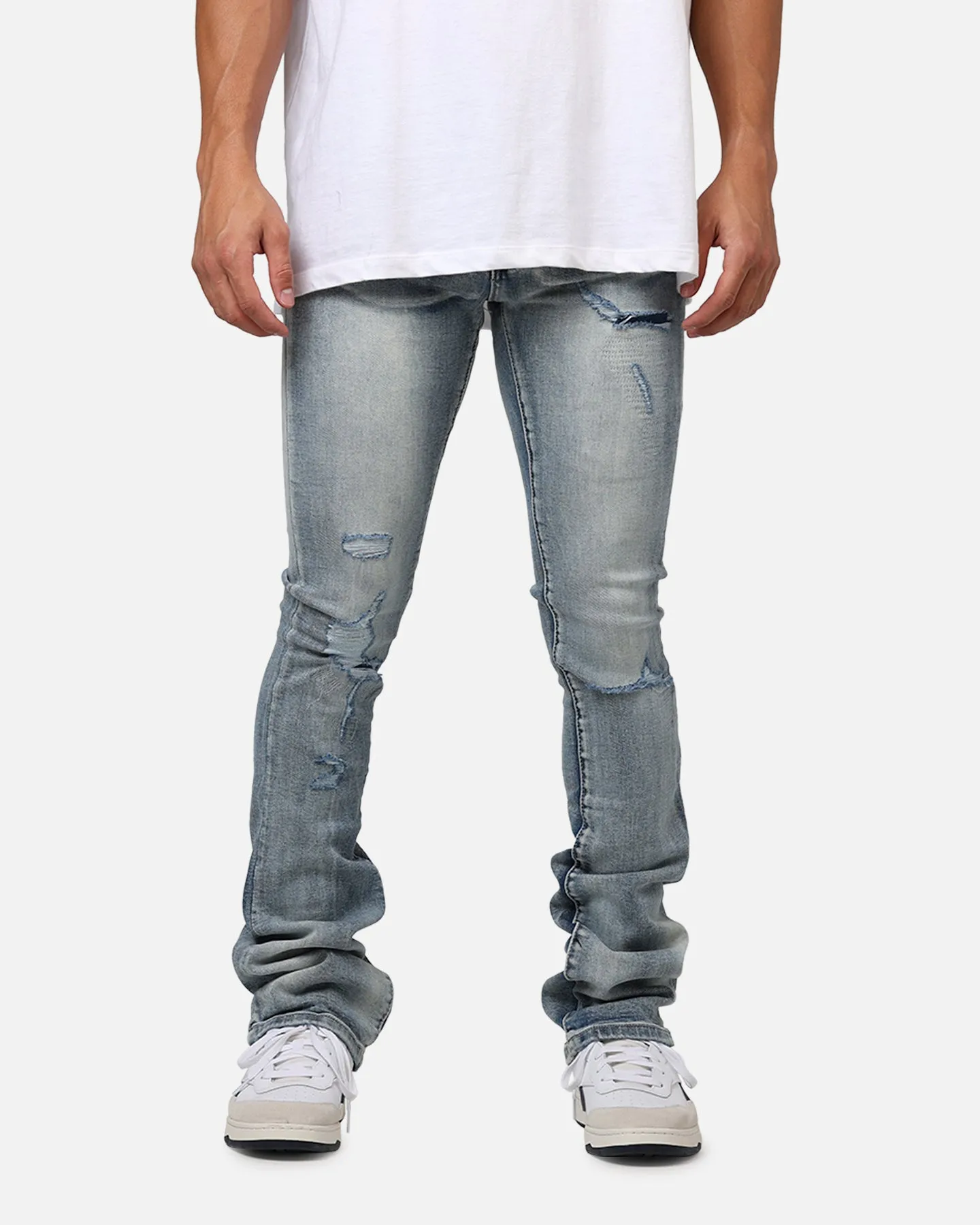 MNML X635 Ripped Flare Denim Jeans Blue sold by Culture Kings