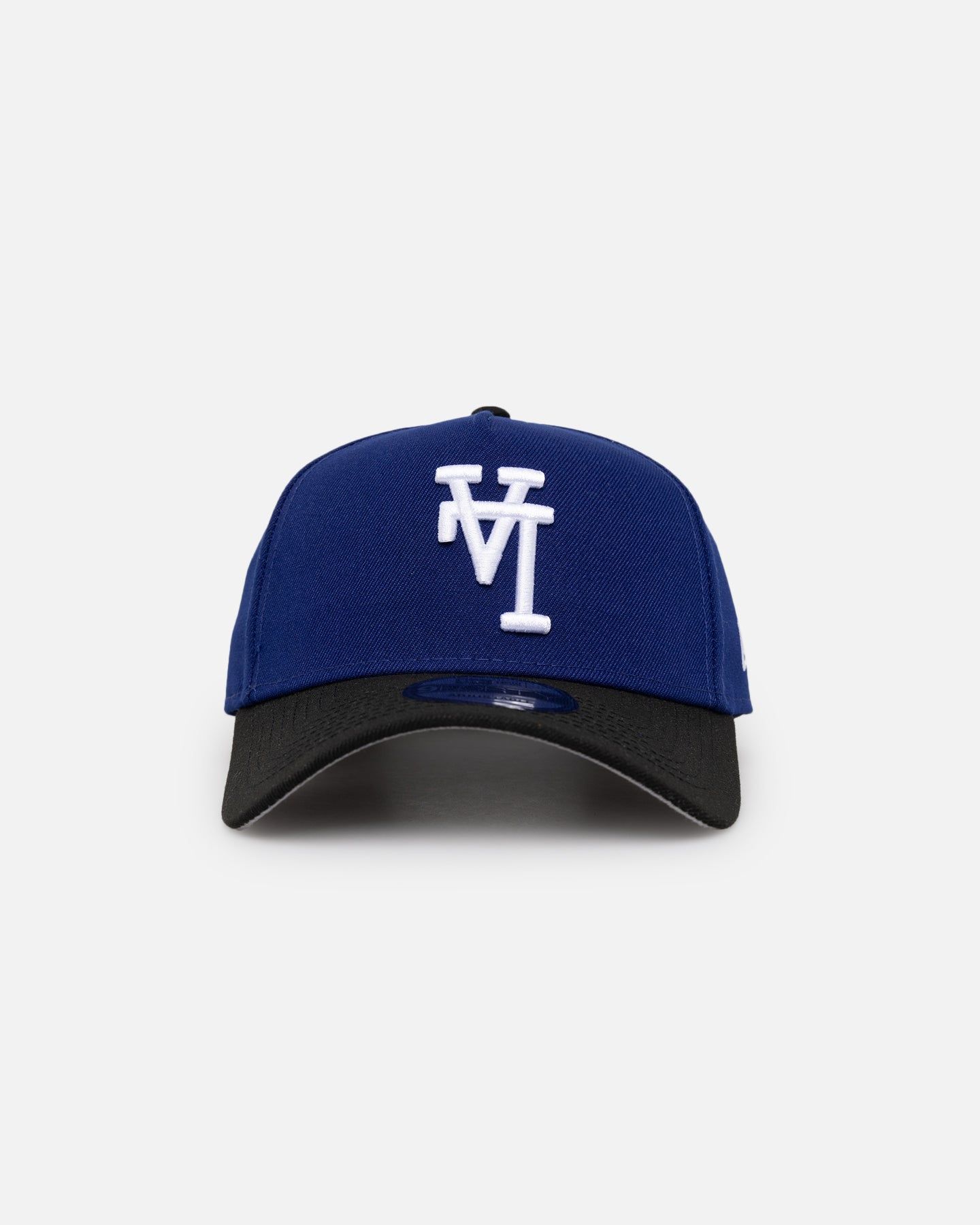 New Era Los Angeles Dodgers 'Upside Down LA Logo' 9FORTY A-Frame Snapback Dark Royal/Black sold by Culture Kings
