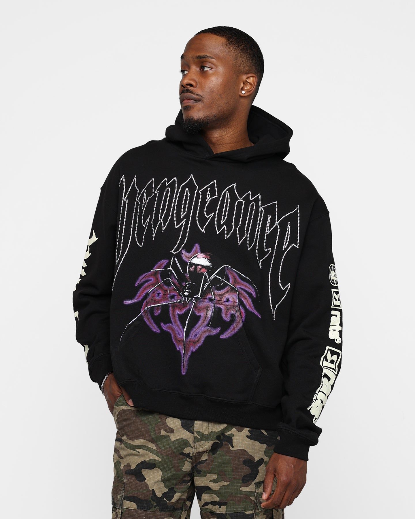 Rats Get Fat Vengeance Rhinestone Hoodie Black sold by Culture Kings
