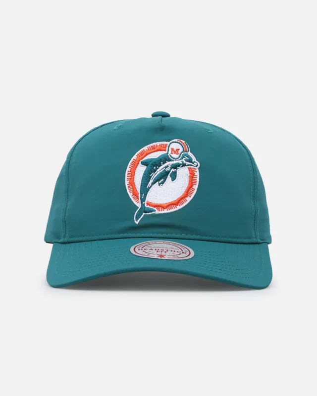 Mitchell & Ness Miami Dolphins Retro Matte Nylon Origins Snapback Teal made by Culture Kings