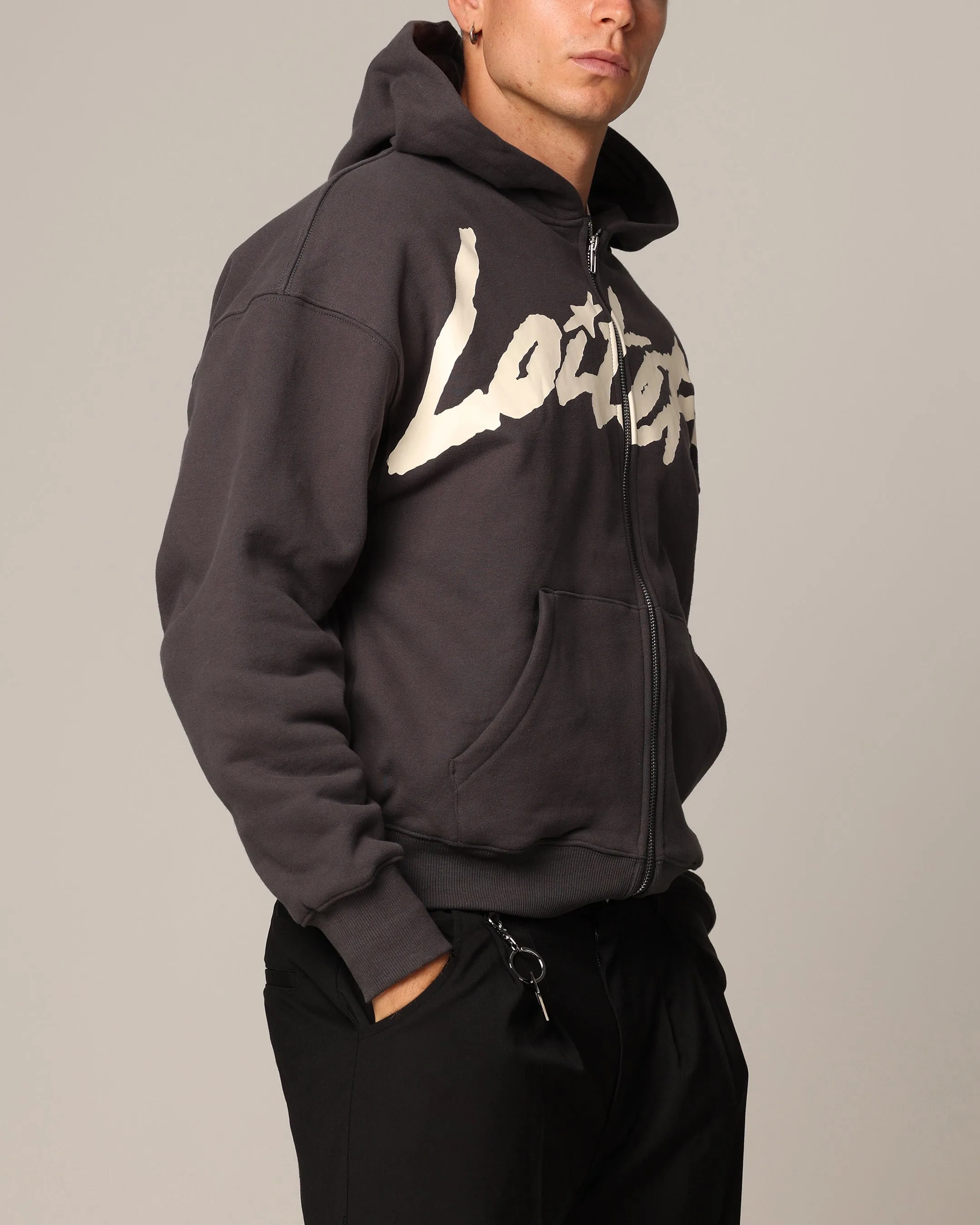 Loiter Spider Zip Hoodie Charcoal sold by Culture Kings product image thumbnail 5