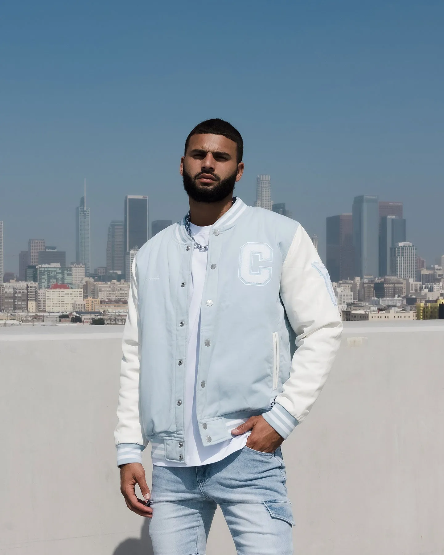 Carre MVP Varsity Jacket Light Blue/White sold by Culture Kings