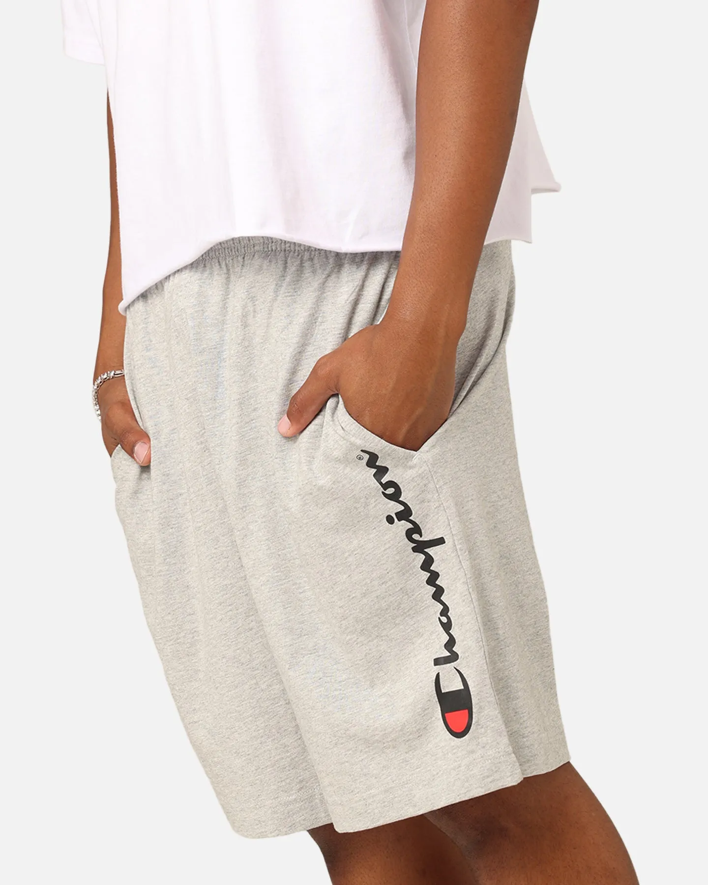 Champion Script Jersey Shorts Oxford Heather sold by Culture Kings product image thumbnail 4