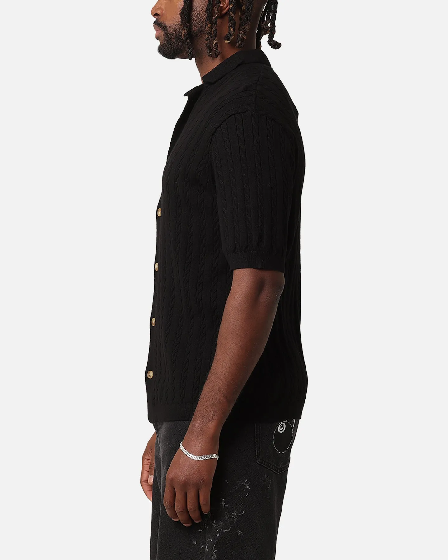 XXIII Terry Knit Button Up Shirt Black sold by Culture Kings product image thumbnail 5