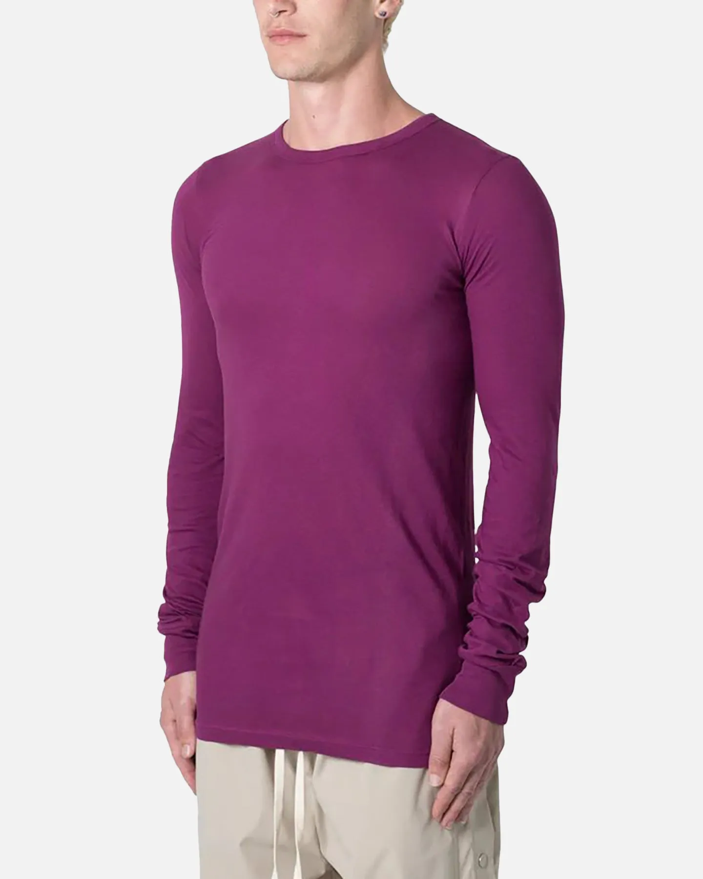 MNML Sheer Knit Jersey Long Sleeve T-Shirt Magenta sold by Culture Kings product image thumbnail 2