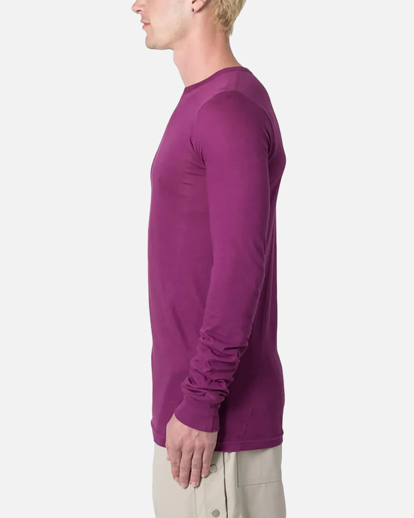 MNML Sheer Knit Jersey Long Sleeve T-Shirt Magenta sold by Culture Kings product image thumbnail 3
