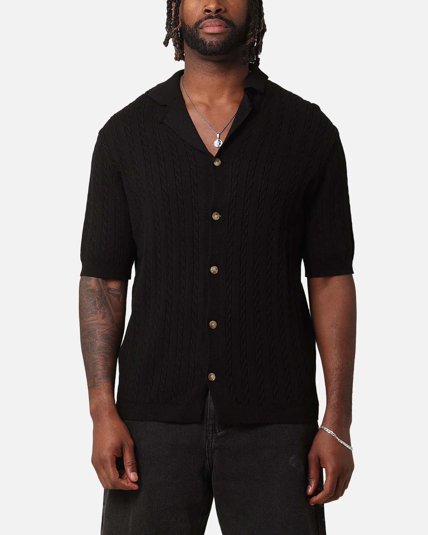 XXIII Terry Knit Button Up Shirt Black sold by Culture Kings