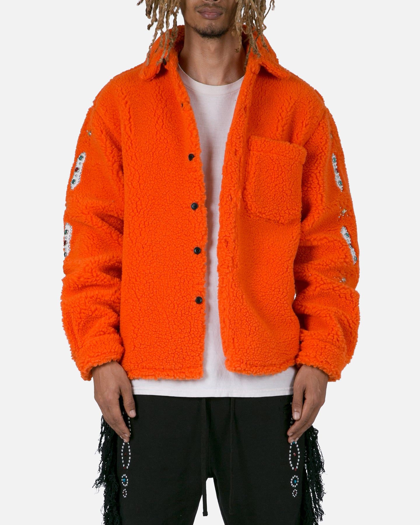 MNML Jewel Sherpa Jacket Orange sold by Culture Kings