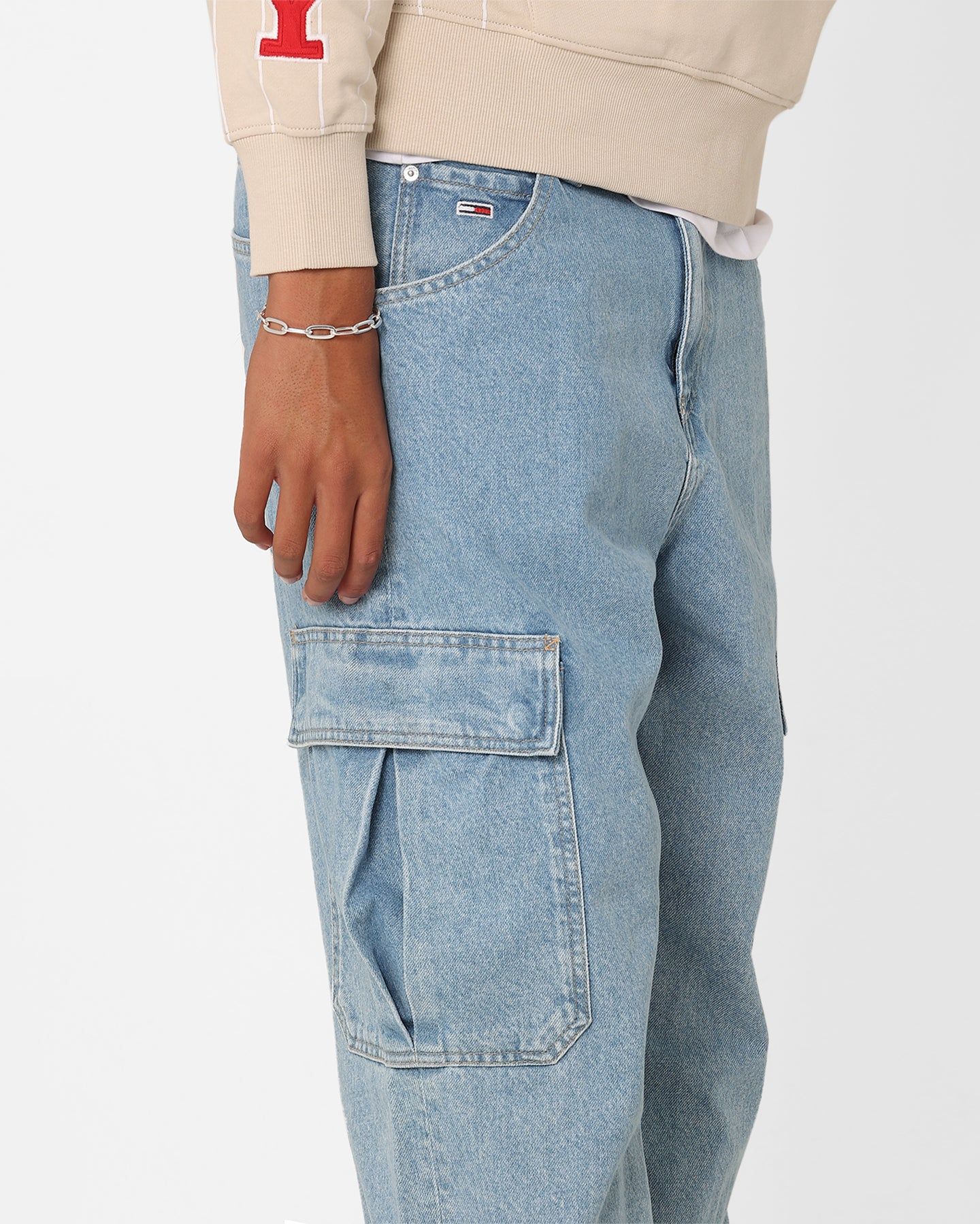 Tommy Jeans Aiden Baggy Cargo Jeans Denim Light sold by Culture Kings product image thumbnail 3