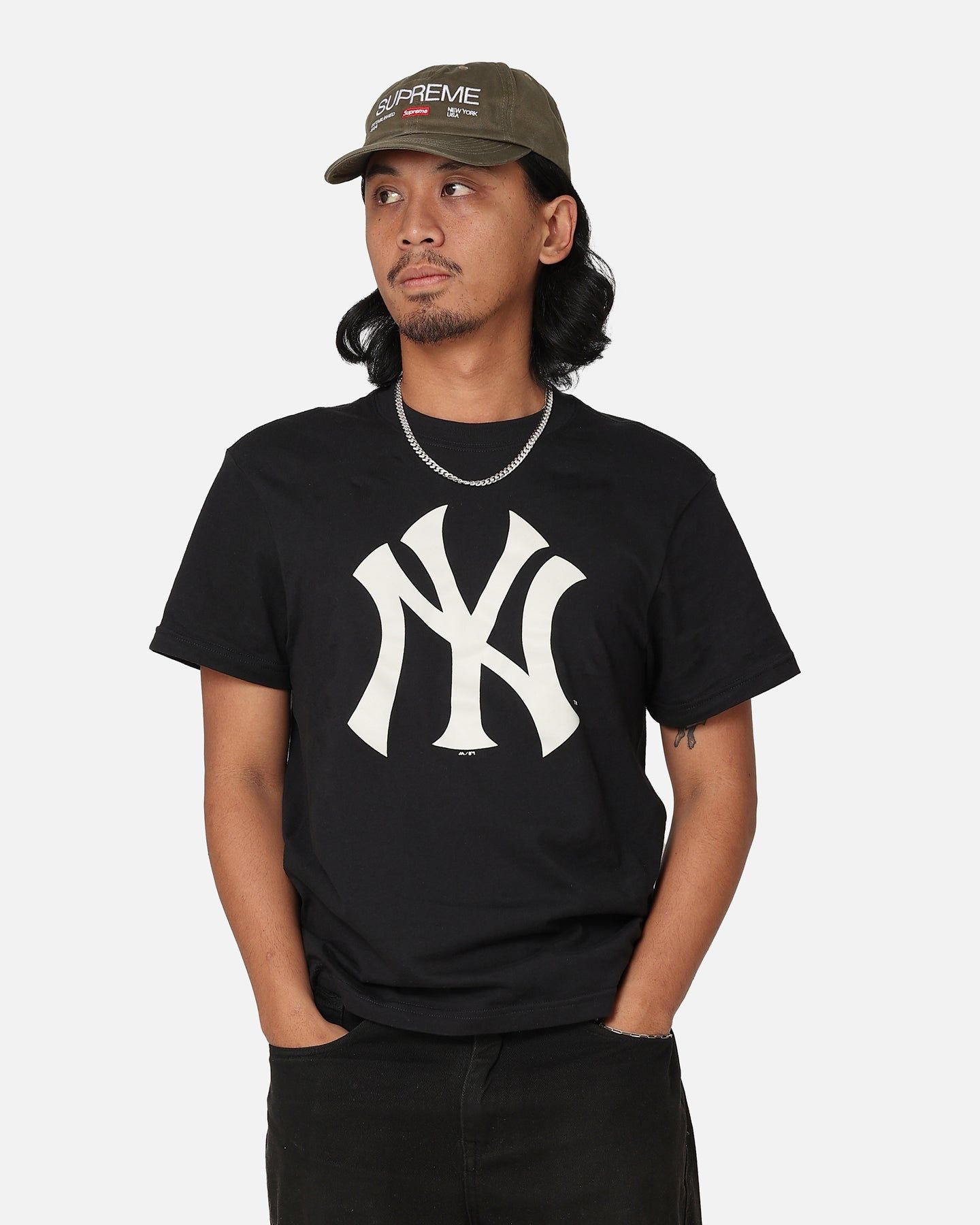 Majestic Athletic New York Yankees Core Logo T-Shirt Black sold by Culture Kings