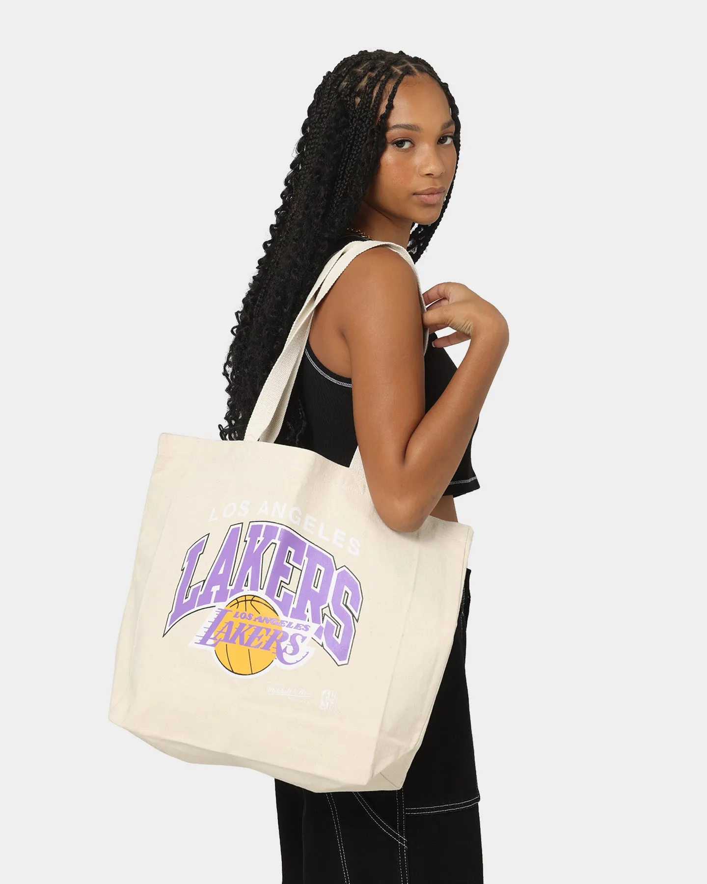 Mitchell & Ness Los Angeles Lakers Keyline Tote Bag Cream sold by Culture Kings product image thumbnail 2