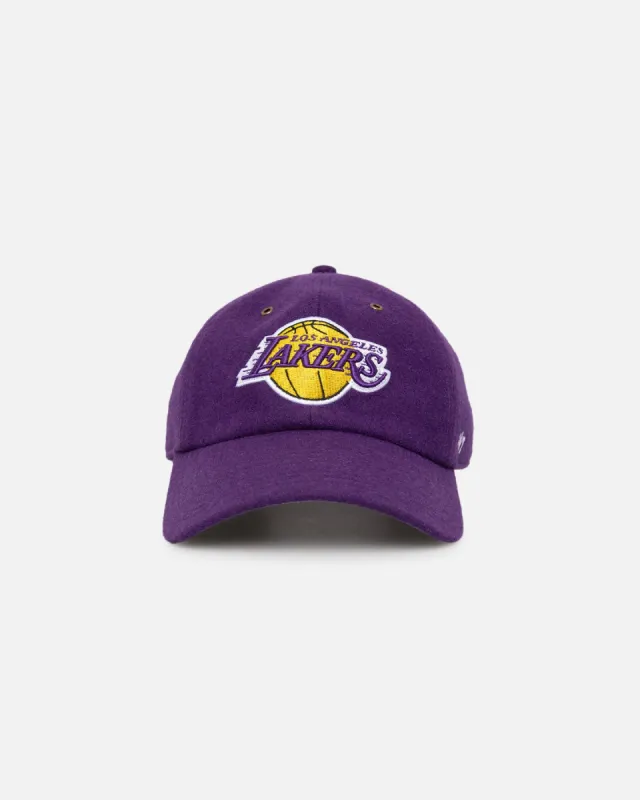 47 Brand Los Angeles Lakers Wooly Clean Up Strapback Purple sold by Culture Kings