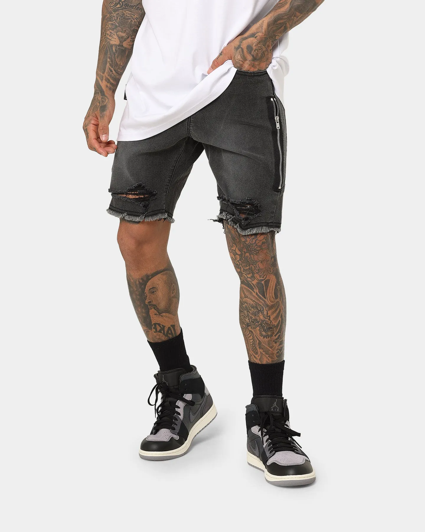 Saint Morta Codex Denim Shorts Vintage Black sold by Culture Kings