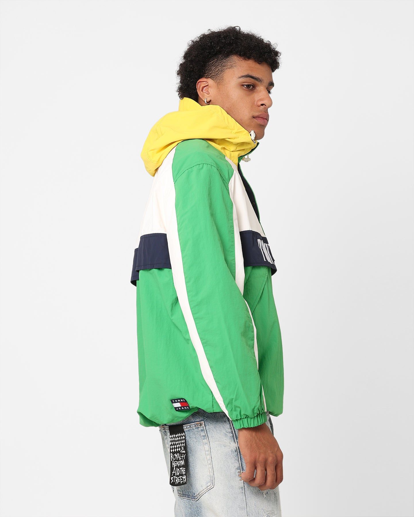 Tommy Jeans Oversized Chicago Archive Popover Windbreaker Jacket Coastal Green/Multi sold by Culture Kings product image thumbnail 4