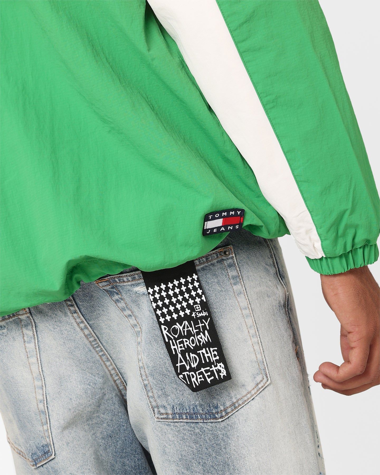 Tommy Jeans Oversized Chicago Archive Popover Windbreaker Jacket Coastal Green/Multi sold by Culture Kings product image thumbnail 5