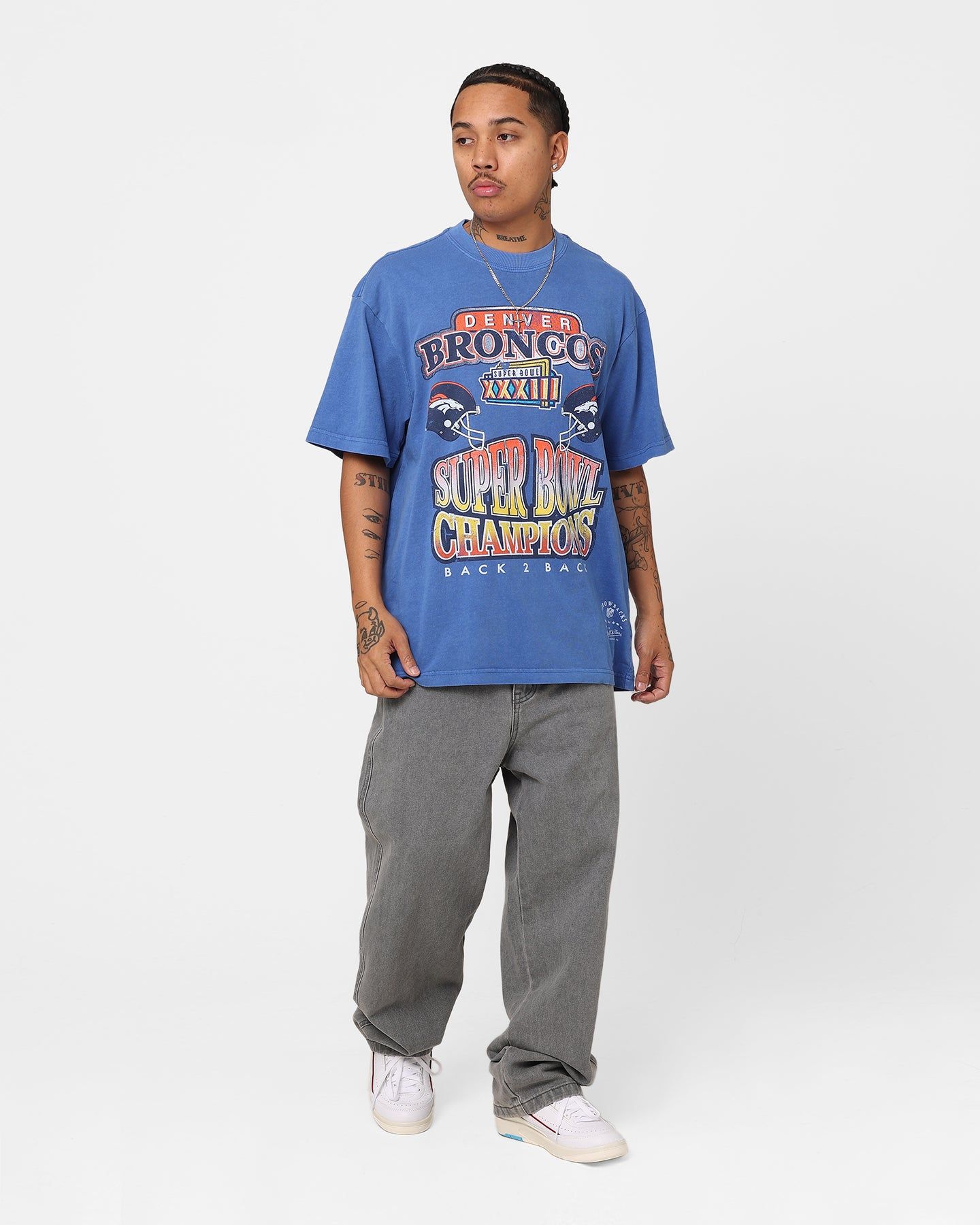 Mitchell & Ness Denver Broncos Vintage Superbowl Champion T-Shirt Faded Blue sold by Culture Kings product image thumbnail 2