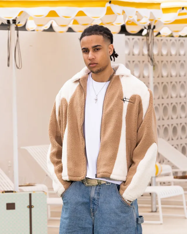 Loiter Spire Fleece Jacket Dark Tan/Ecru sold by Culture Kings