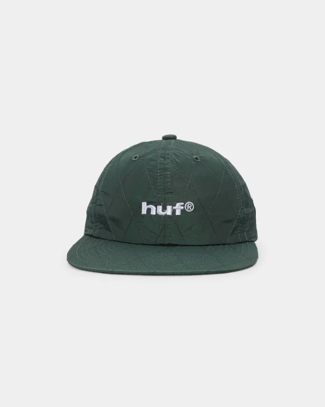HUF Lightning Quilted 6 Panel Strapback Forest Green made by HUF