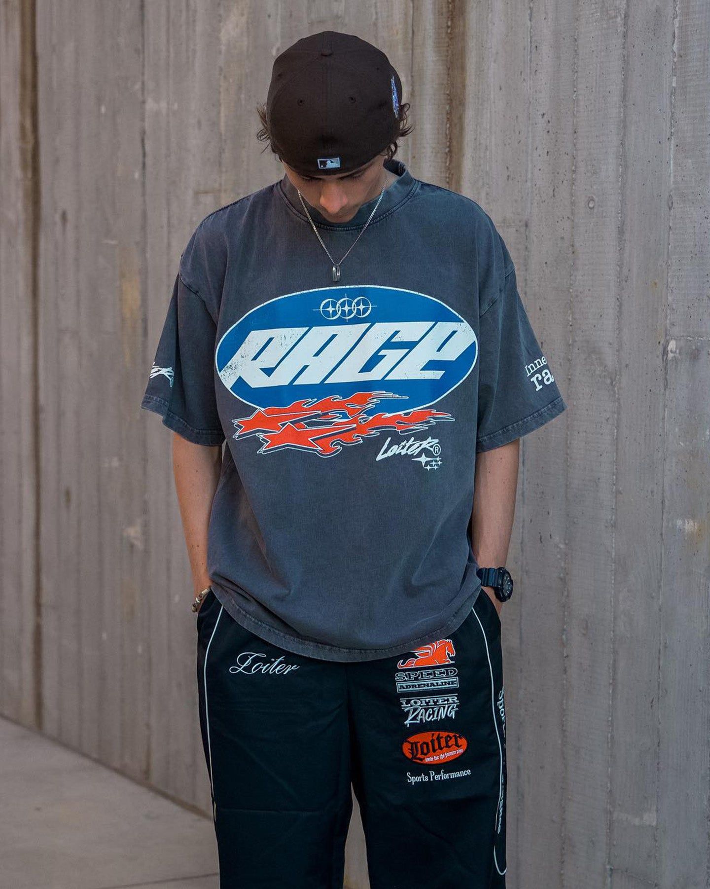 Loiter Rage Racer Vintage T-Shirt Charcoal sold by Culture Kings product image thumbnail 3