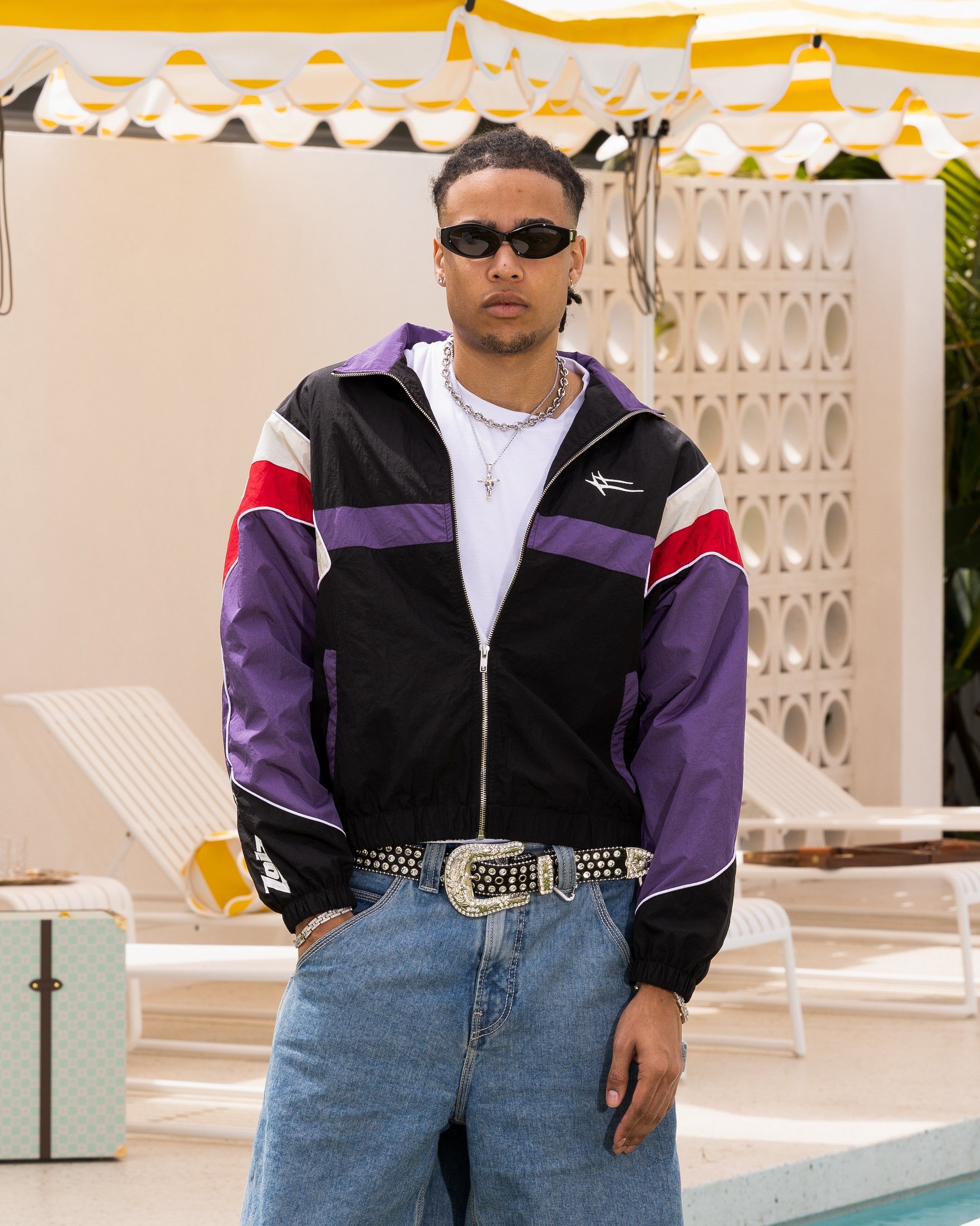 Loiter Axel Track Jacket Black/Purple sold by Culture Kings