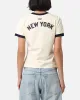 Pro Standard Women's New York Yankees Retro T-Shirt Eggshell/Midnight Navy sold by Culture Kings