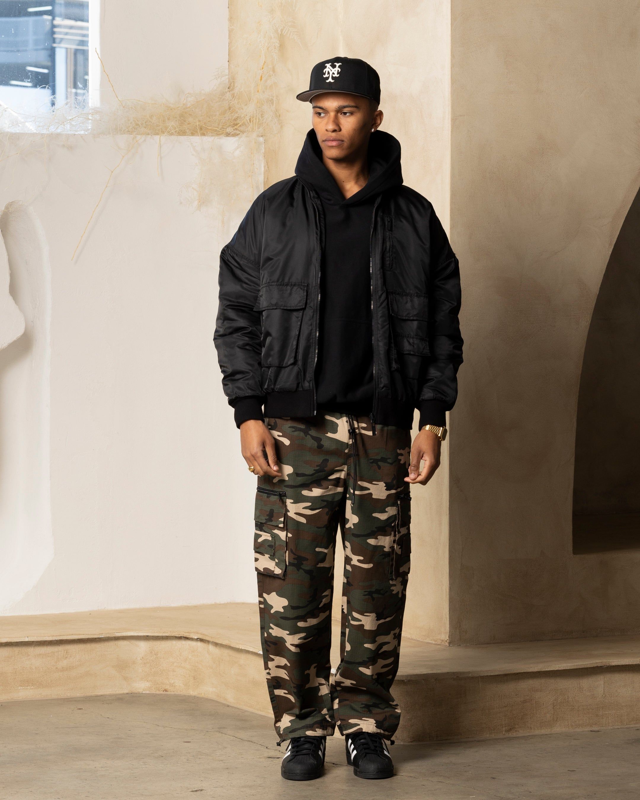 Carre Superior Oversized Bomber Jacket Black sold by Culture Kings product image thumbnail 2