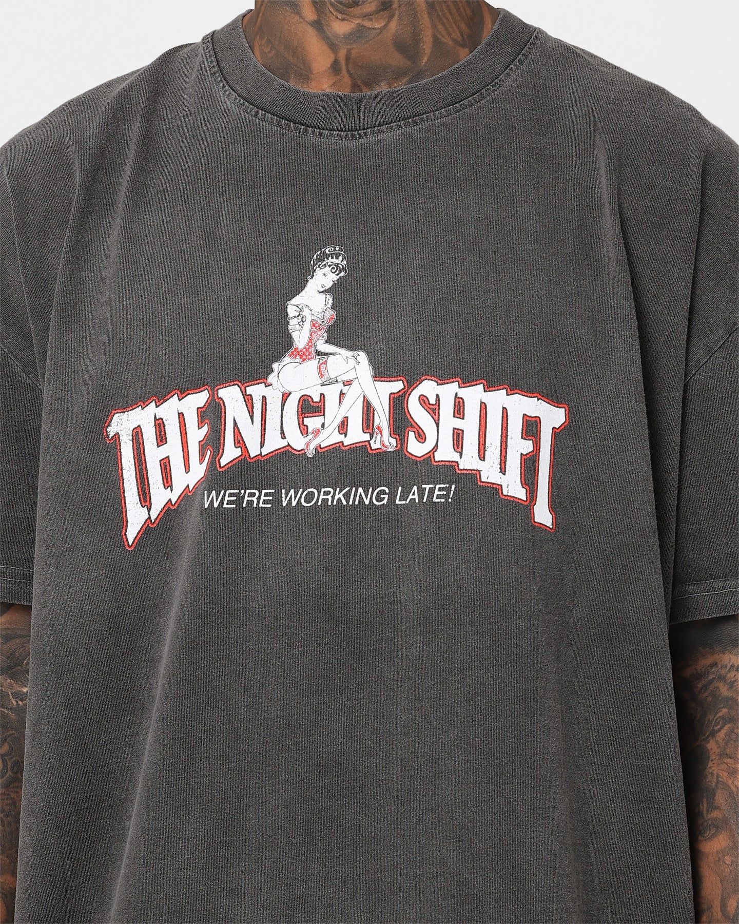 The Night Shift Gentleman's Club Heavyweight Vintage T-Shirt Black Wash sold by Culture Kings product image thumbnail 5