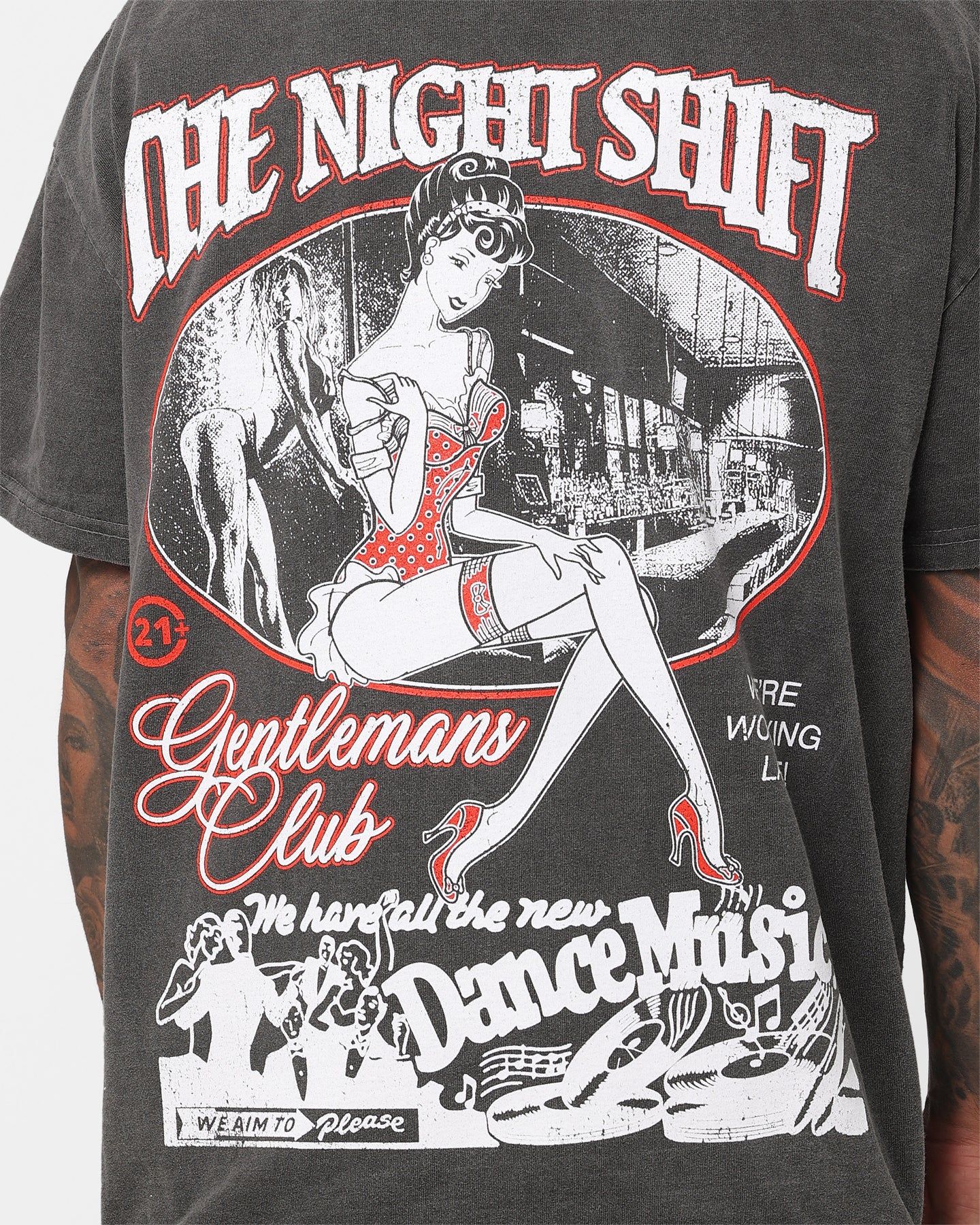 The Night Shift Gentleman's Club Heavyweight Vintage T-Shirt Black Wash sold by Culture Kings product image thumbnail 6