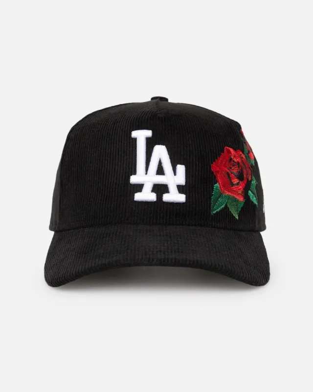 New Era Los Angeles Dodgers 'Corduroy Roses' Golfer Pre-Curved Snapback Black Corduroy/White sold by Culture Kings