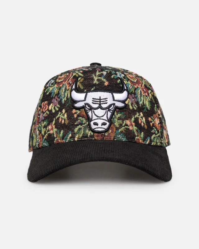 New Era Chicago Bulls 'Black Corduroy Floral Tapestry' 9FORTY A-Frame Snapback Tapestry/Black sold by Culture Kings