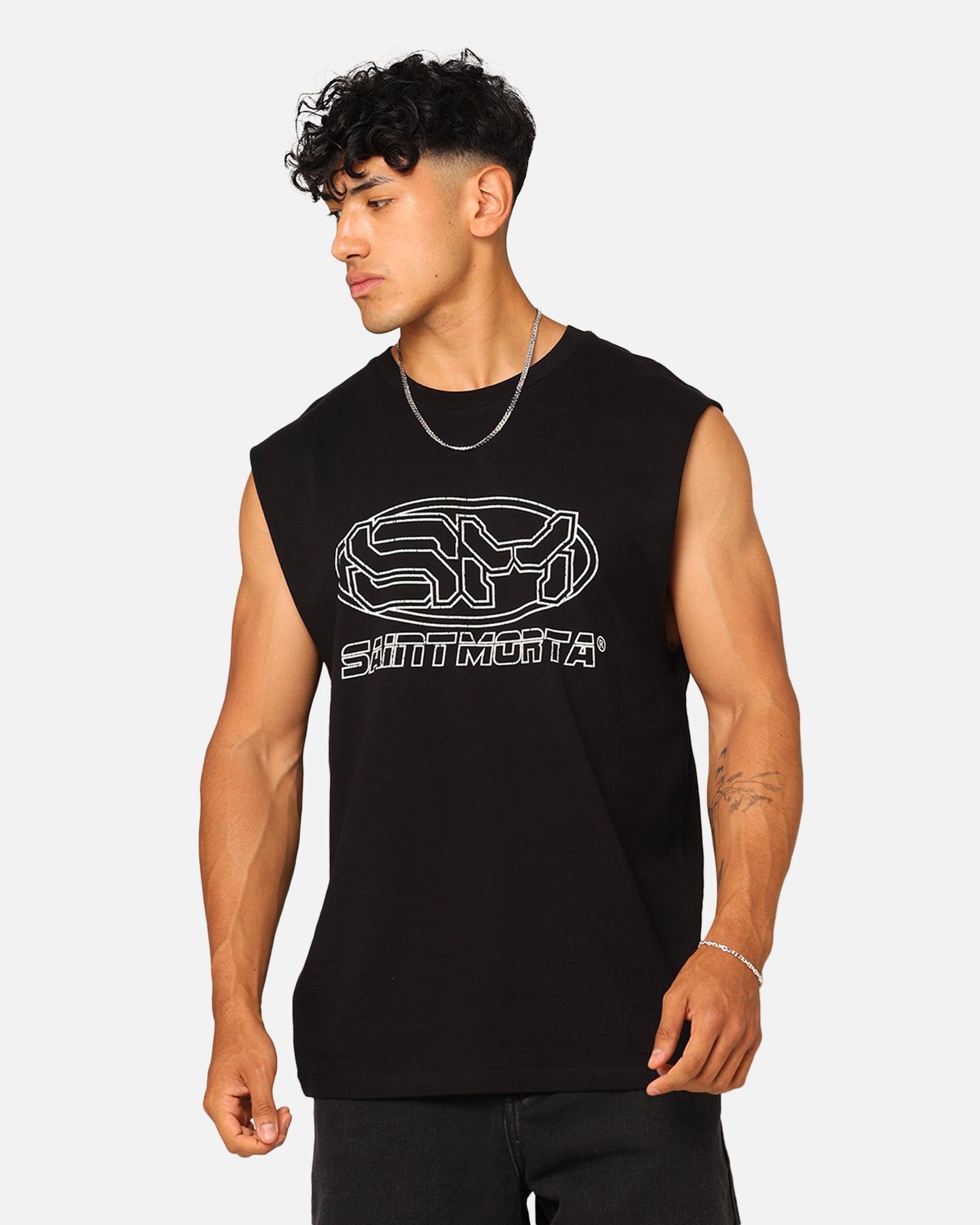 Saint Morta Rage Motors Oversized Muscle T-Shirt Black sold by Culture Kings