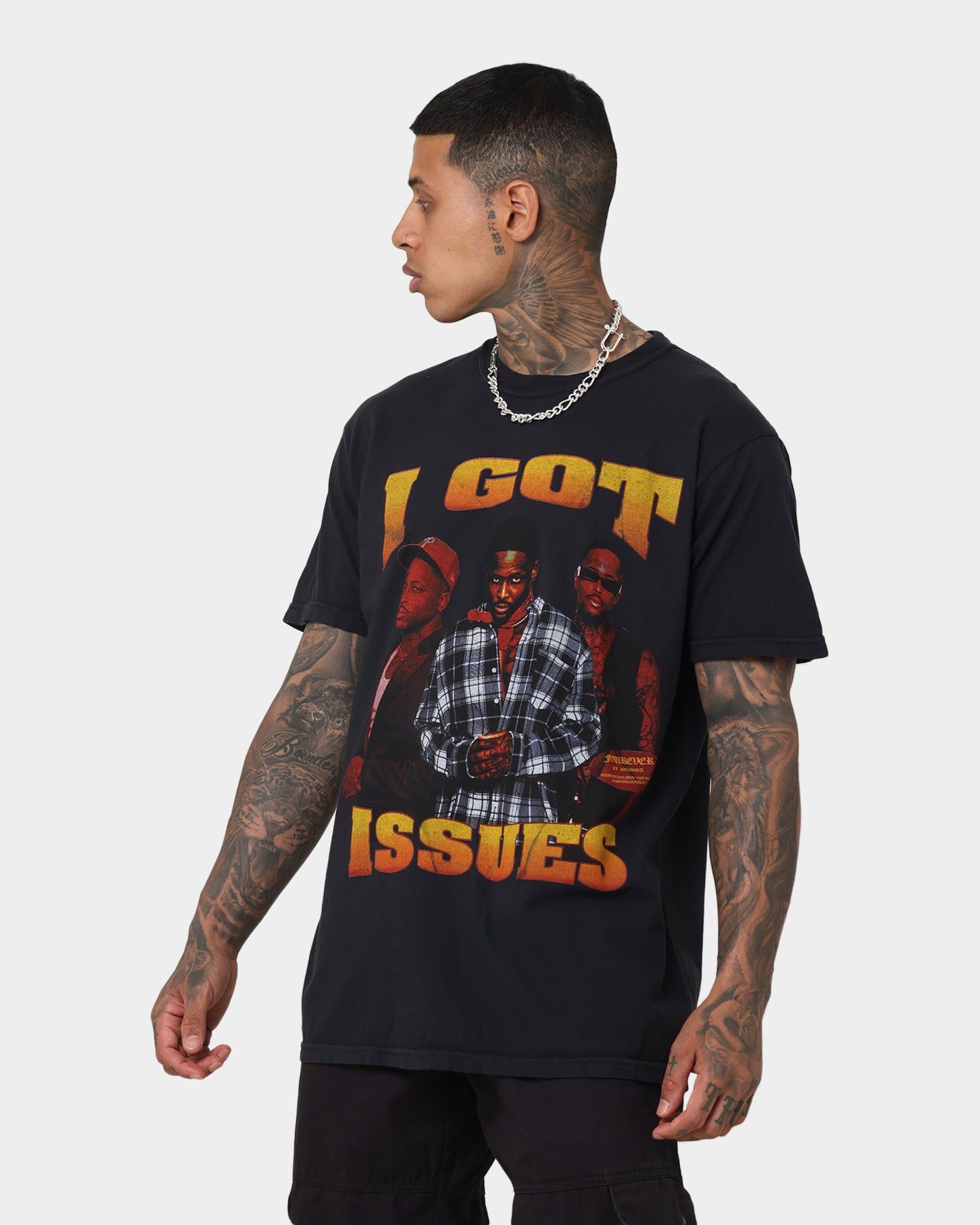 4HUNNID Forever Issues Rap T-Shirt Black sold by Culture Kings product image thumbnail 6