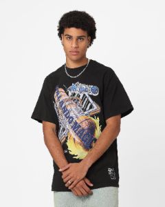 Mitchell & Ness Orlando Magic Fireball T-Shirt Black sold by Culture Kings