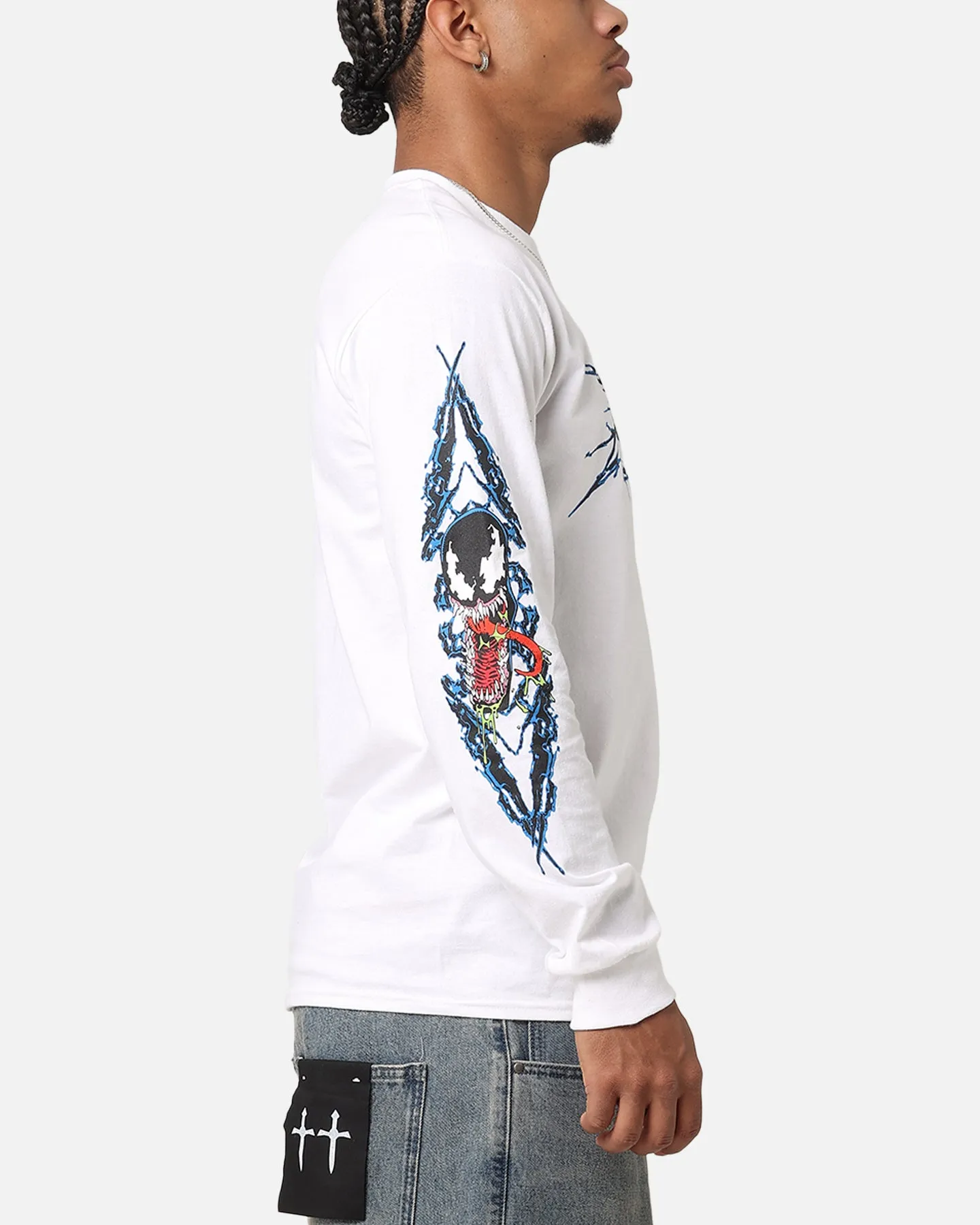 Goat Crew Marvel Spider-Man Y2K Venom Long Sleeve T-Shirt White sold by Culture Kings product image thumbnail 3
