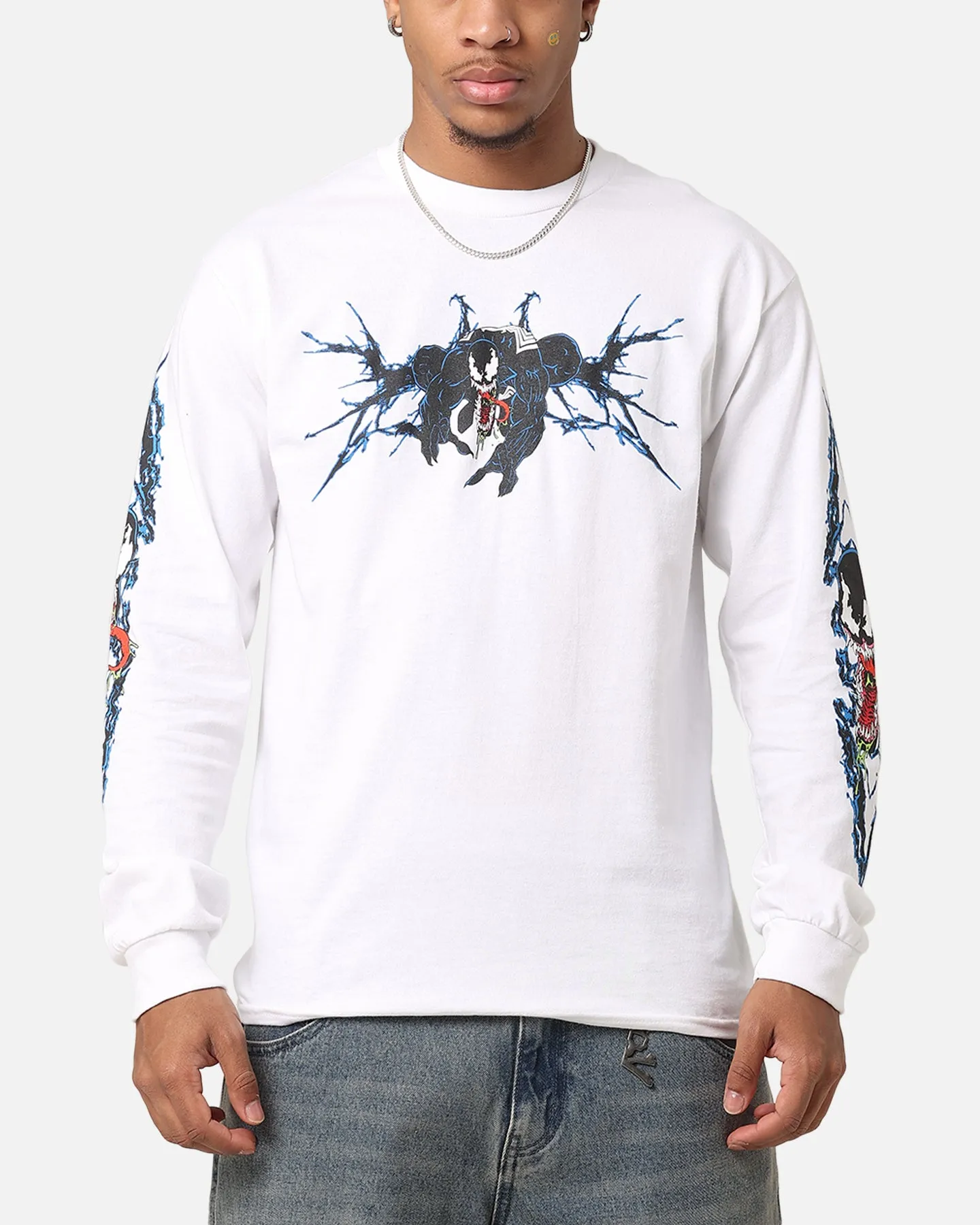 Goat Crew Marvel Spider-Man Y2K Venom Long Sleeve T-Shirt White sold by Culture Kings