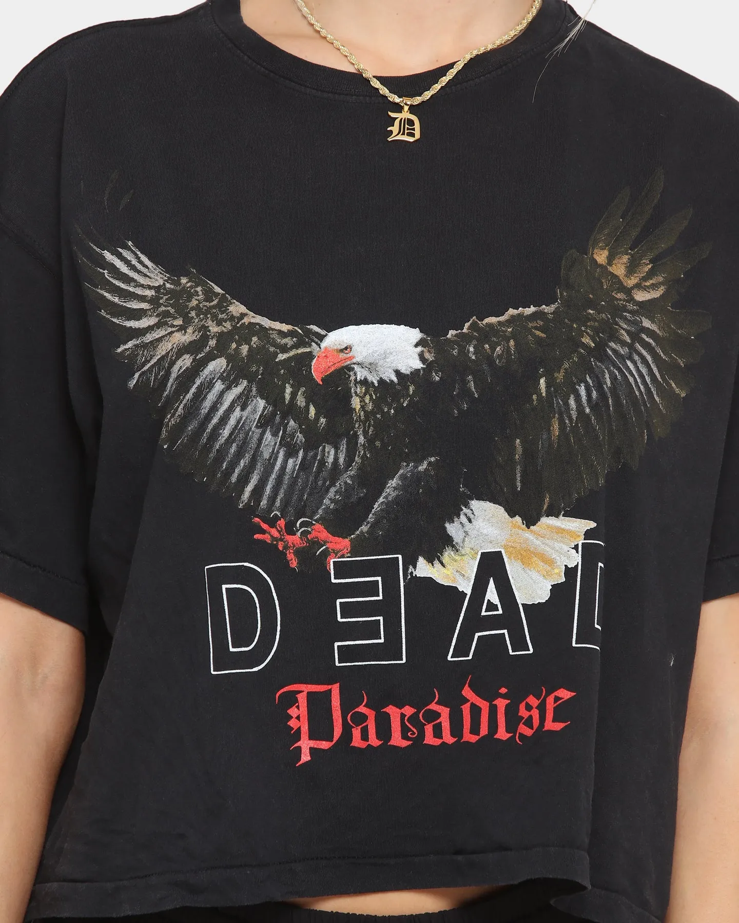 Dead Studios Women's Paradise BF Cropped Short Sleeve T-Shirt Washed Black sold by Culture Kings product image thumbnail 4