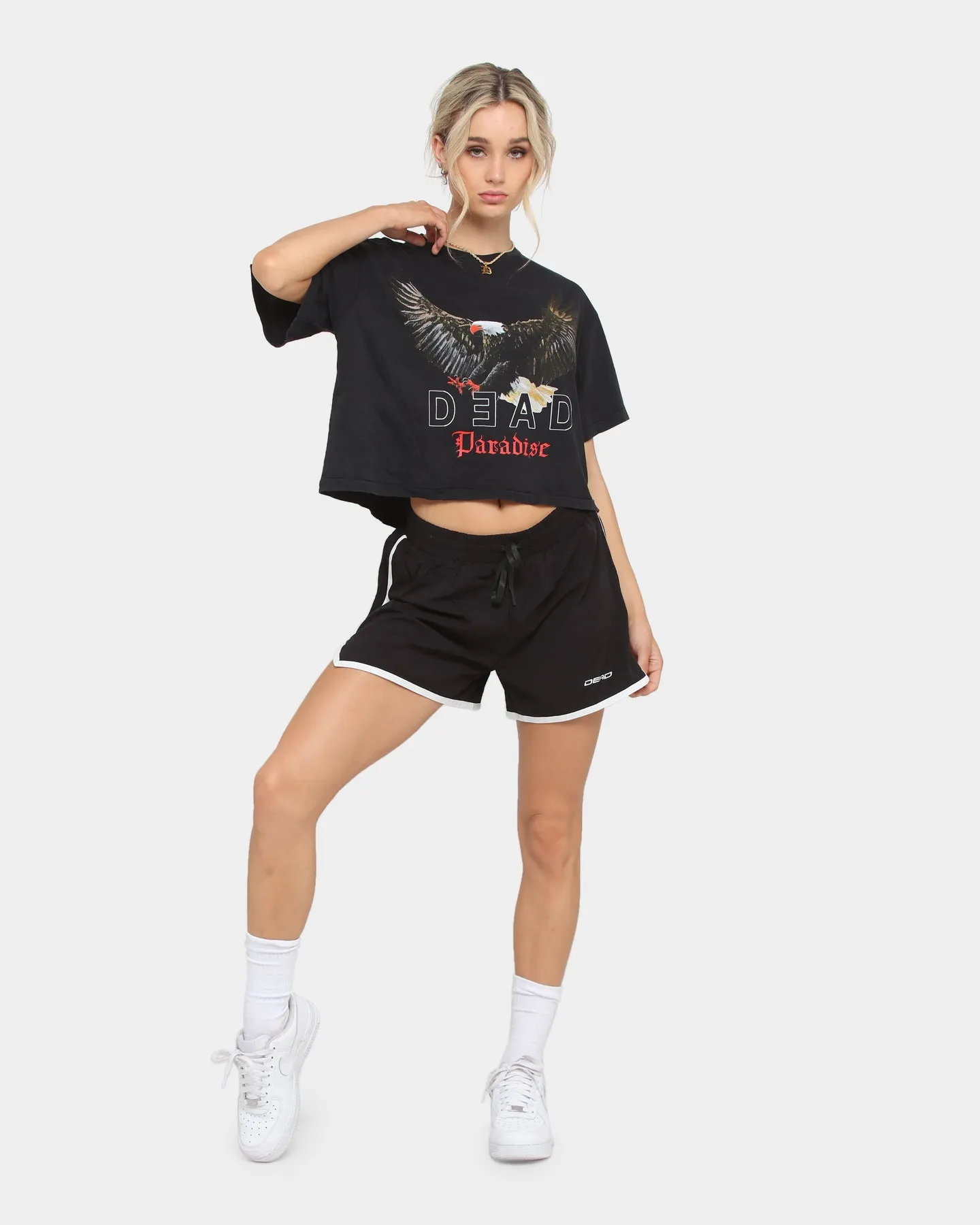 Dead Studios Women's Paradise BF Cropped Short Sleeve T-Shirt Washed Black sold by Culture Kings product image thumbnail 2
