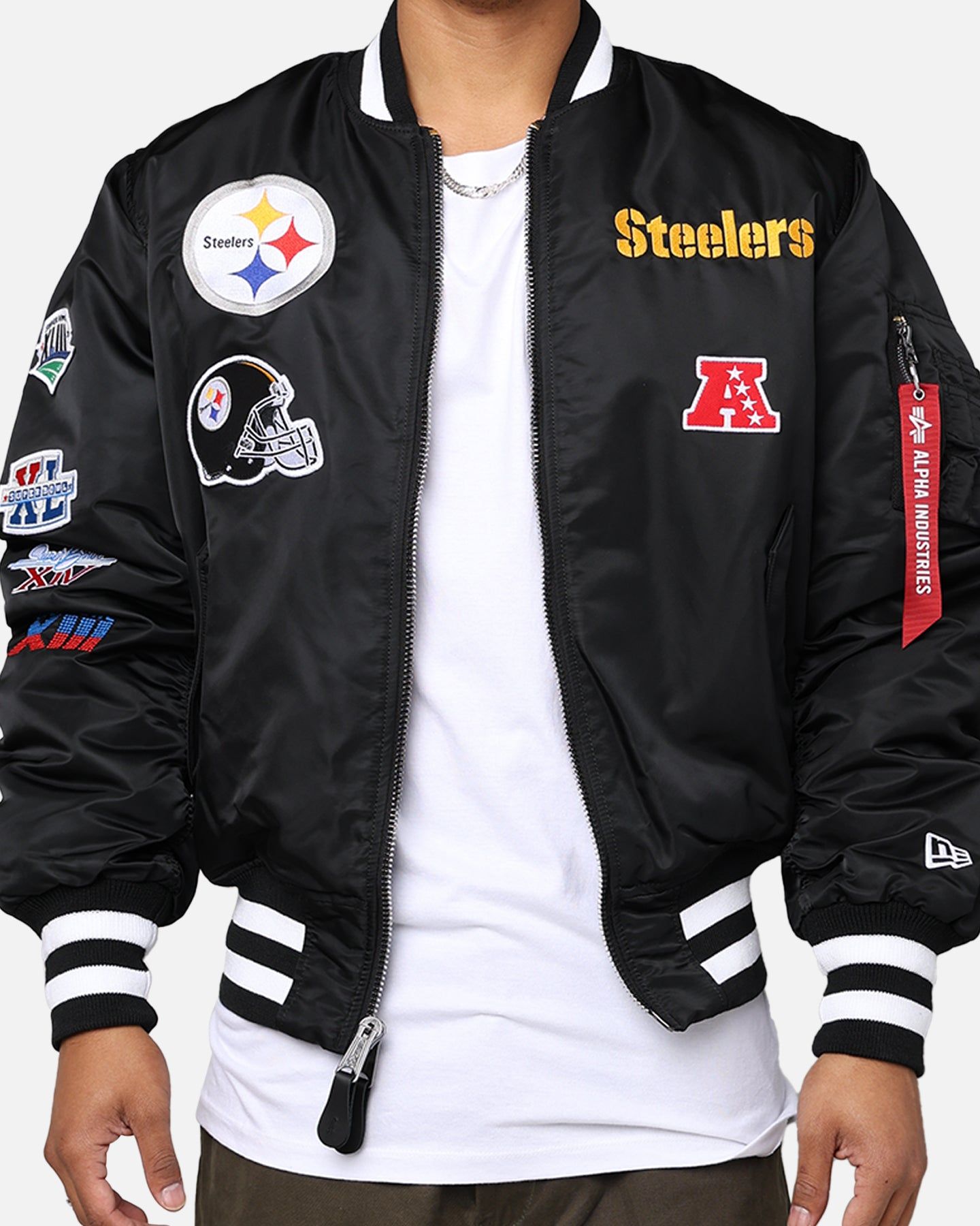 New Era X Alpha Series X NFL Pittsburgh Steelers MA-1 Bomber Jacket Black sold by Culture Kings product image thumbnail 4