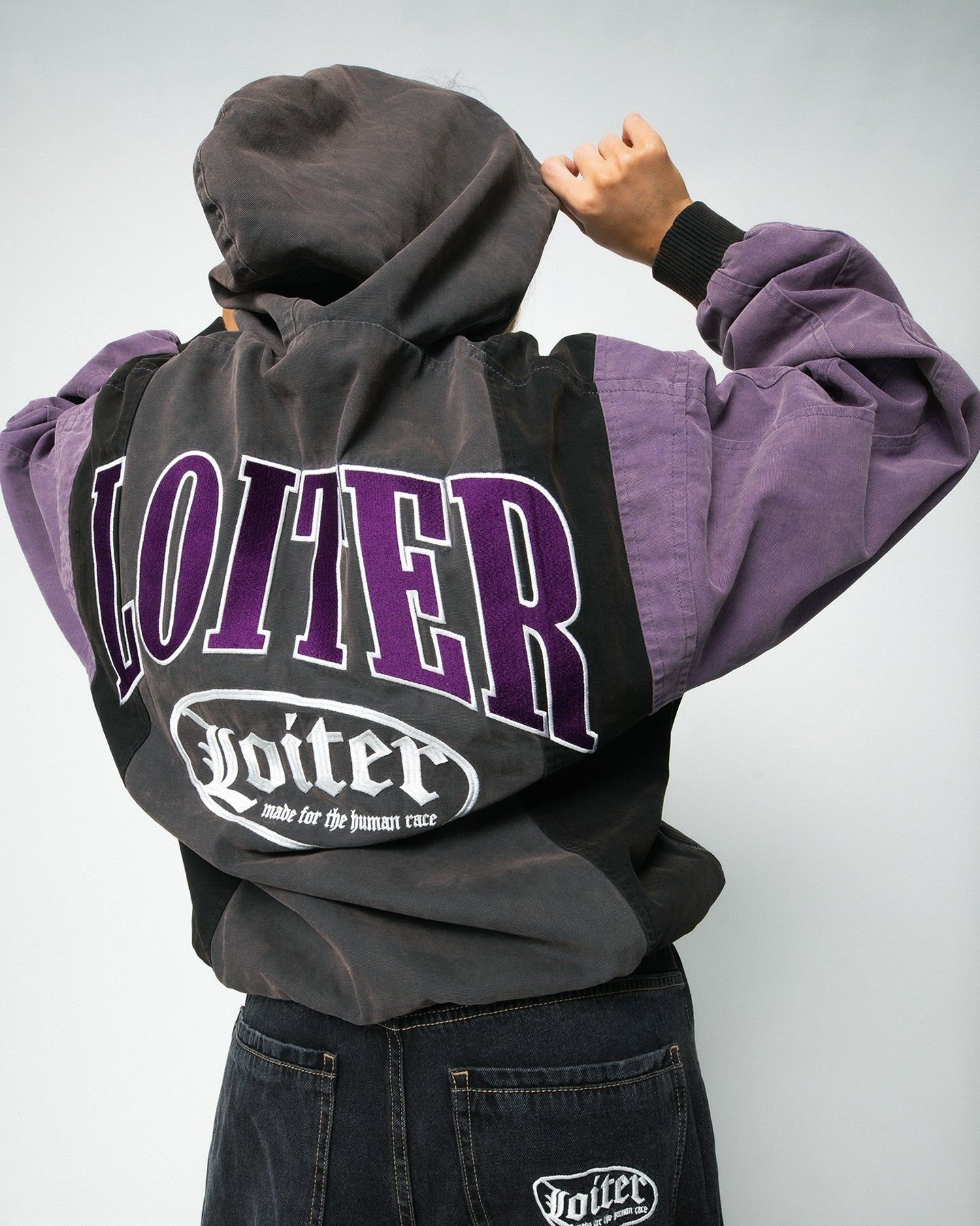 Loiter Splinter Hoodie Charcoal/Purple sold by Culture Kings