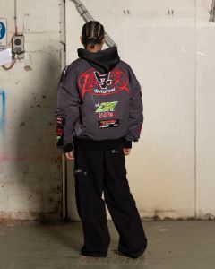 Loiter X The Anti Order Racer Bomber Jacket Charcoal sold by Culture Kings