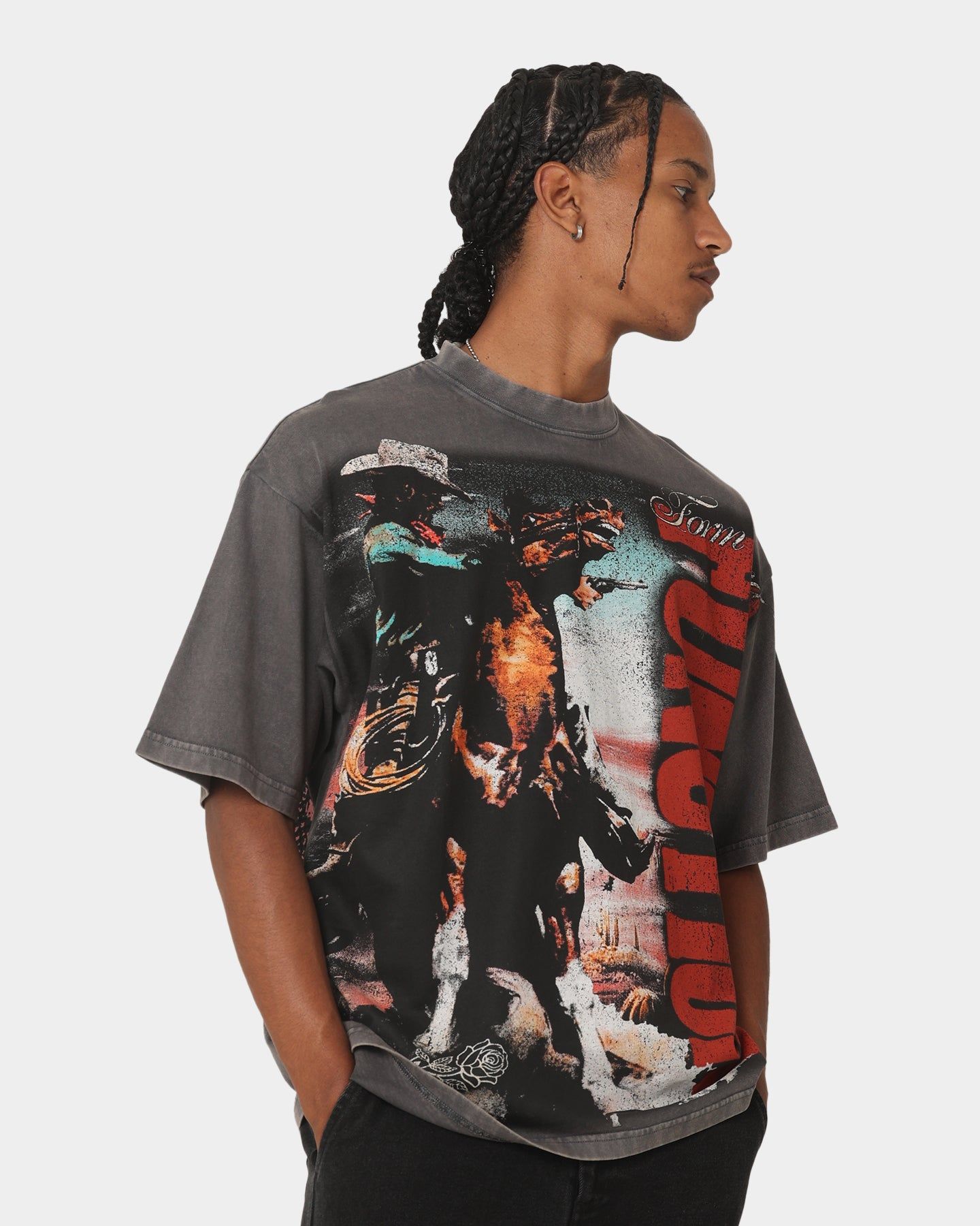 404 Wild West Vintage T-Shirt Charcoal sold by Culture Kings product image thumbnail 6