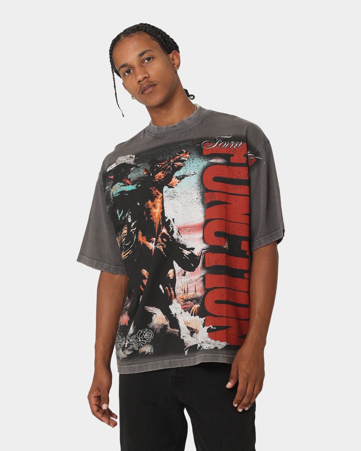 404 Wild West Vintage T-Shirt Charcoal sold by Culture Kings