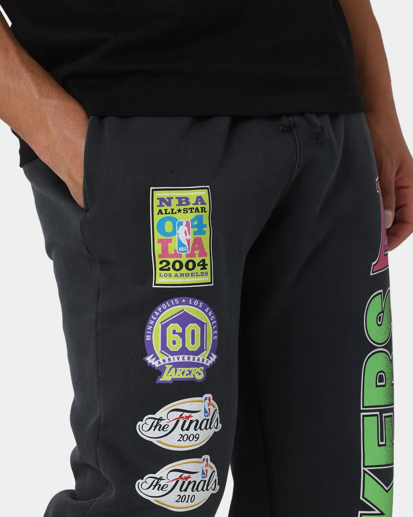 Mitchell & Ness Los Angeles Lakers Neon Champs Sweatpants Faded Black sold by Culture Kings product image thumbnail 3