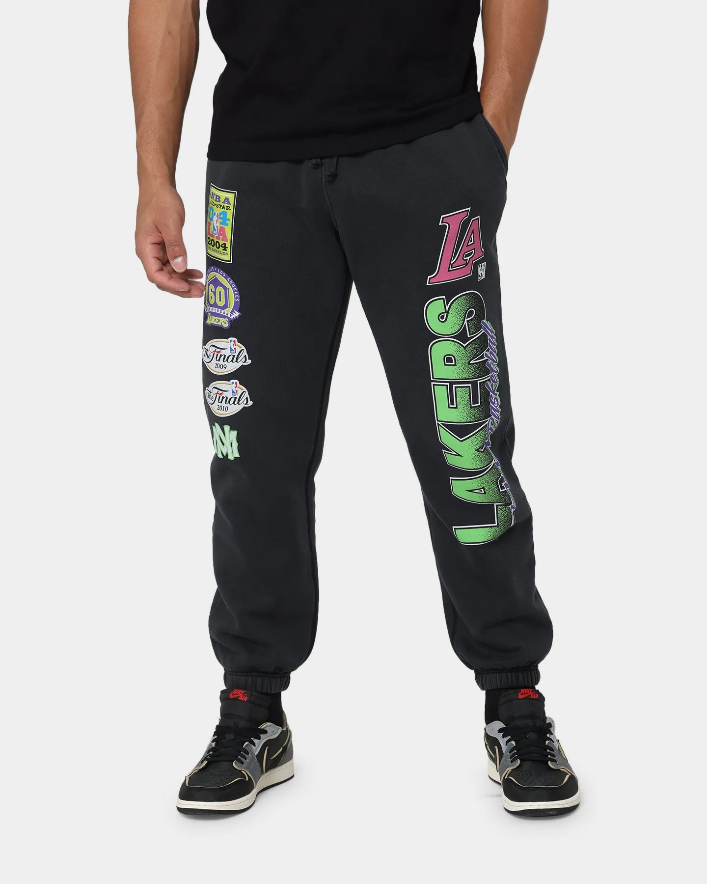 Mitchell & Ness Los Angeles Lakers Neon Champs Sweatpants Faded Black sold by Culture Kings