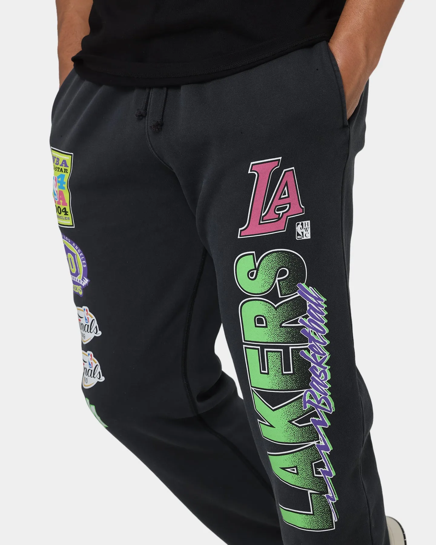 Mitchell & Ness Los Angeles Lakers Neon Champs Sweatpants Faded Black sold by Culture Kings product image thumbnail 4