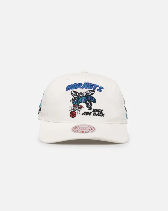 Mitchell & Ness Charlotte Hornets Bug Backer Deadstock Snapback White sold by Culture Kings