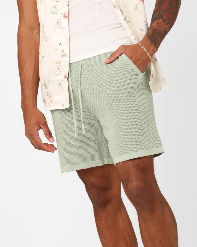 XXIII Zyair Knit Rib Shorts Sage sold by Culture Kings